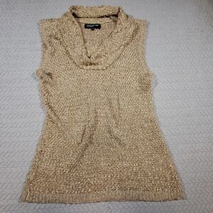 Jones New York Sleeveless Cowl Neck Sweater - Beige